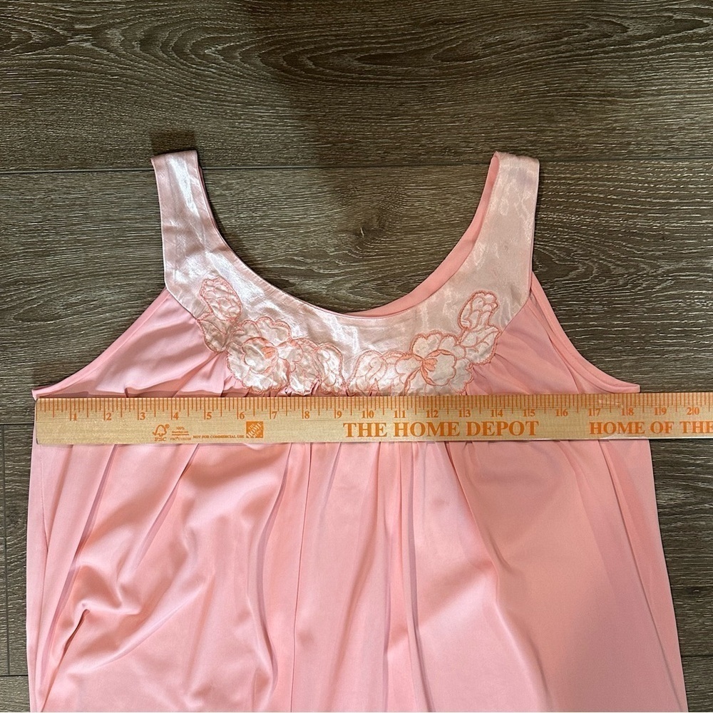 Sears & Roebuck Vintage 60s Nightgown Pink Satin Trim - Picture 8 of 9
